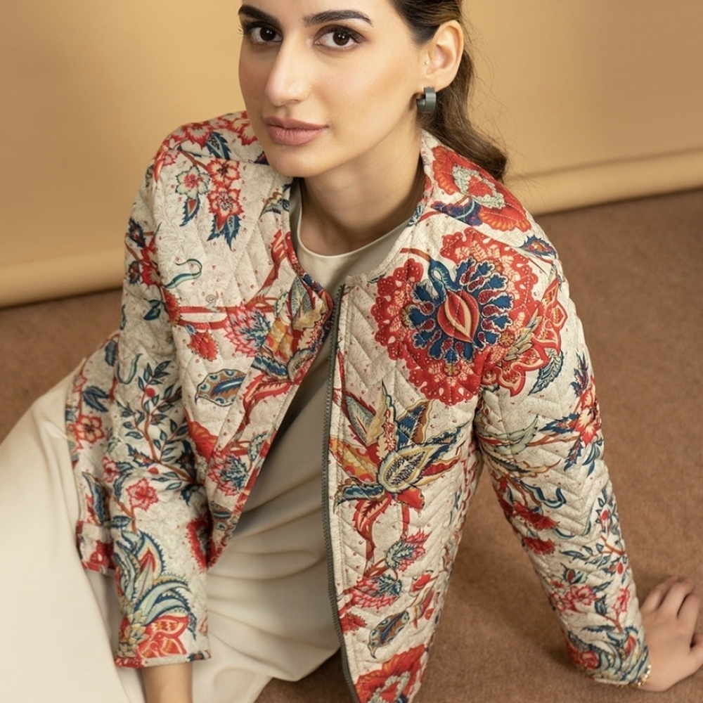 NWOT Lulusar L Bohemian Cottagecore Paisley Barocque Quilted Chore Coat